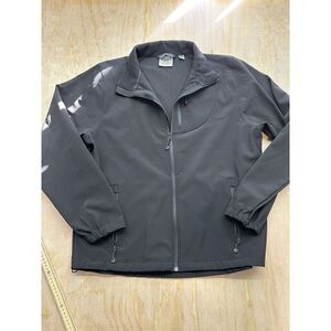 Black Diamond Jacket Mens Large Fleece Lined Softshell Zip Pockets Outdoor EUC
